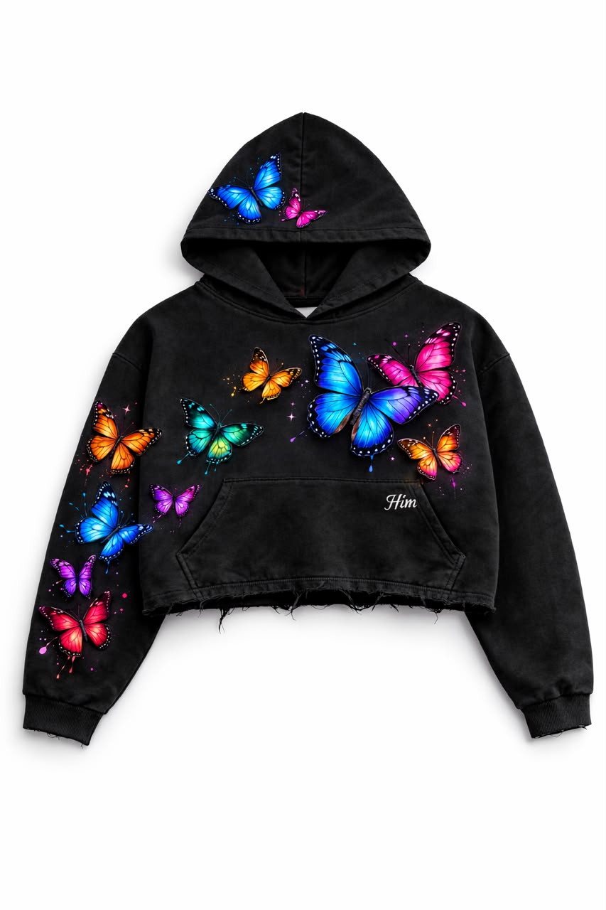 Lightning Crop Hoodie - Detail